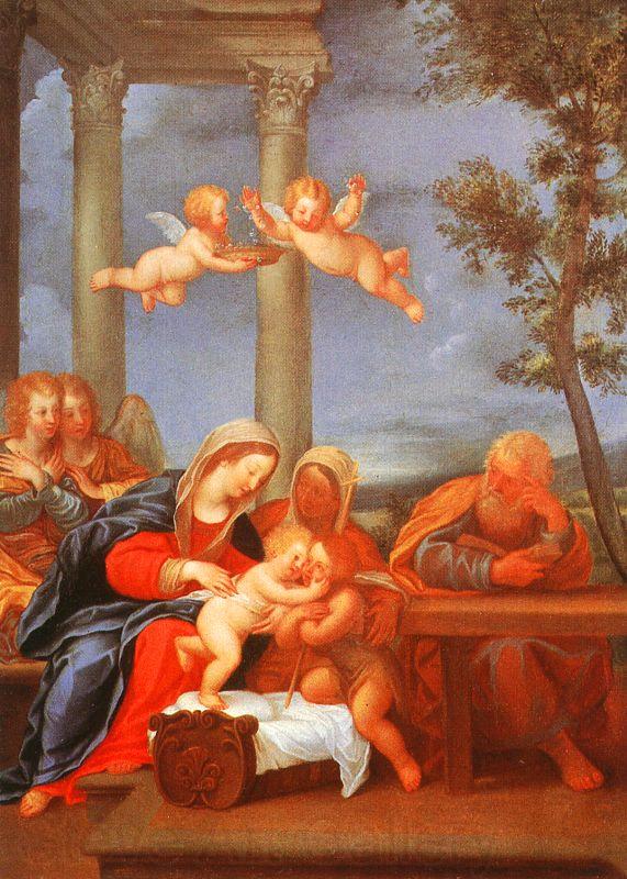 Albani, Francesco The Holy Family (Sacra Famiglia) Norge oil painting art